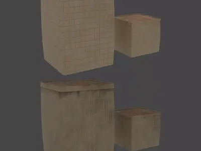 Hesco Barrier Low-poly 3D model