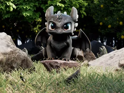 Adorable Baby Dragon Stylized Creature 3D Model Low-poly 3D model