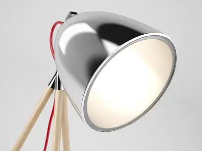 Tripod Chrome Table Lamp 3D model