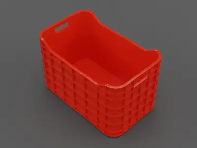 Plastic crate 02 Low-poly 3D model