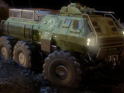 Armoured personnel carrier Low-poly 3D model