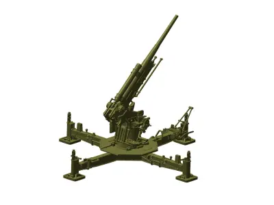 anti-aircraft gun 3D model purchase