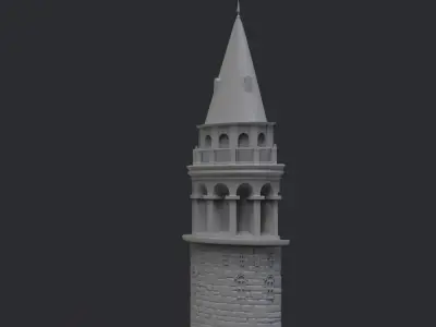 Galata Tower Bas Relief 3D print model