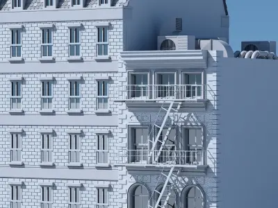 Commercial Building Facade 01 3D model