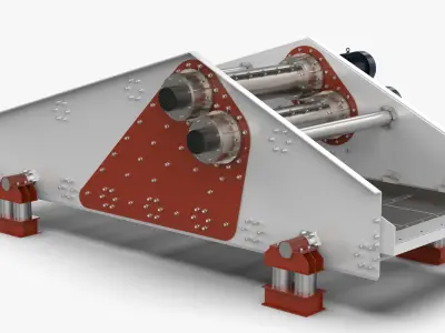 ZK1548 Linear Vibrating Screen 3D Model 3D model