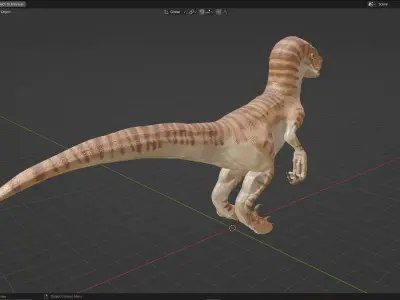 Velociraptor Dinosour Low-poly 3D model Free low-poly 3D model