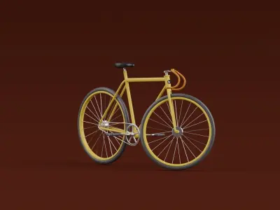 Cartoon Race bicycle 3D model rigged 3D model