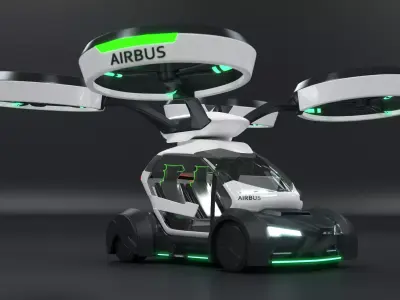 Airbus PopUp air passenger concept vehicle 3D model