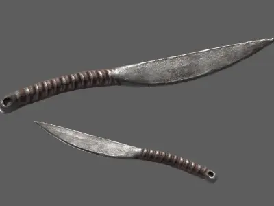 Knife armature Low-poly 3D model
