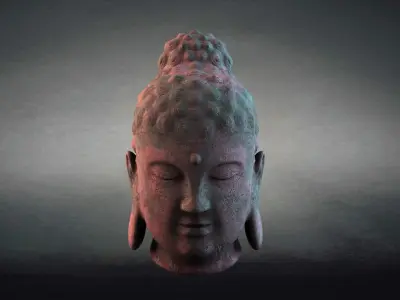 Buddha Statue Head model head 3D model