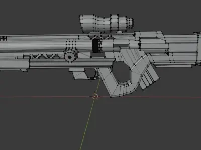 Sci-Fi rifle gun Low-poly 3D model