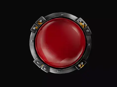 Red push button with matel base - GameReady Low-poly 3D model