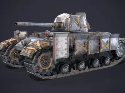 Tank Futuristic Low-poly 3D model