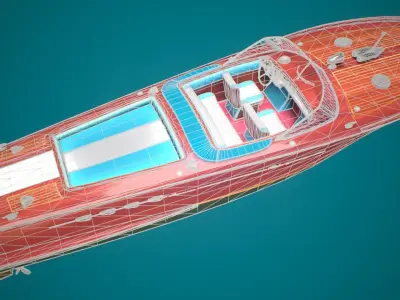 Riva Aquarama Runabout PBR Low-poly 3D model