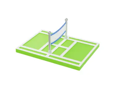 Tennis Court 3D model 6