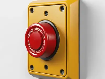 Industrial Emergency Stop Button 3D model