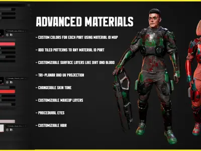 Modular Sci-fi Characters 03 Low-poly 3D model