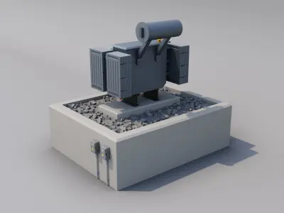 Power Transformer Low-poly 3D model buy