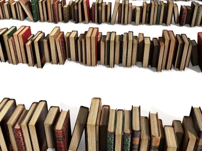 Old Luxurious Ancient Books Collection Set Vintage 3D model