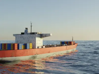 Oil Tanker ship Low-poly 3D model