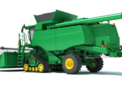 Green Combine Harvester 3D model buy