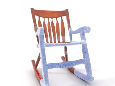 Vintage Wooden Rocking Chair model pack Low-poly 3D model