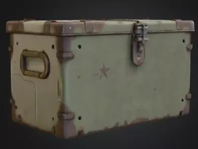 Weathered Military Ammunition Box Low-poly 3D model