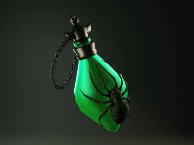 Spider Venom Poison Bottle Free low-poly 3D model