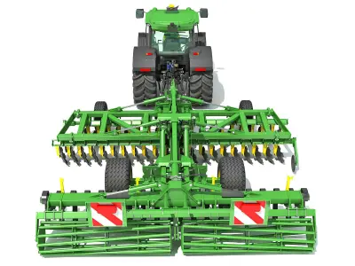 Tractor with Seed Drill 3D model 5