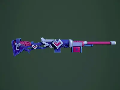 Stylized Rifle Low-poly 3D model