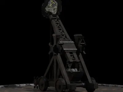 Catapult Low-poly 3D model purchase