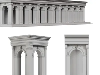 Classic Architecture Concrete  Arch 3D model