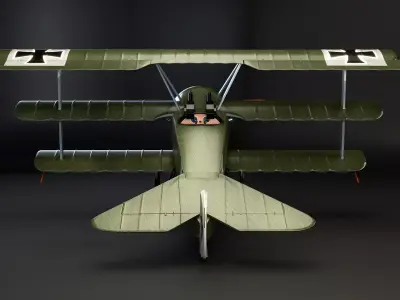 Fokker DR1 Low-poly 3D model
