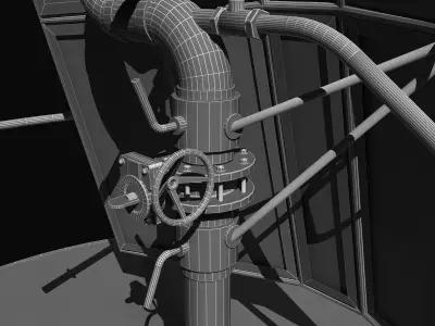 Armored Fire Tower With Fireman Water Spray 3D model