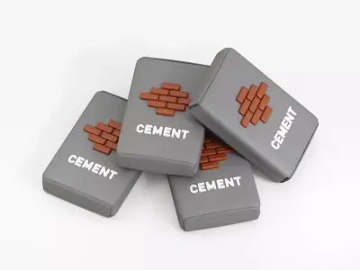Cement bag Low-poly 3D model buy