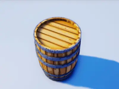 Cartoon Prop Essentials - Barrel Low-poly 3D model