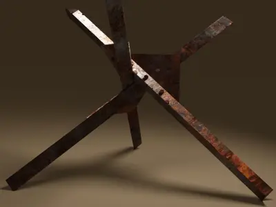 Czech hedgehog diorama at 1-35 and 1-1 scales Low-poly 3D model