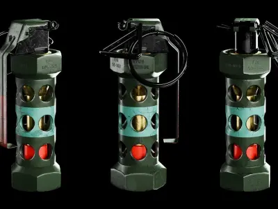  M-84 Stun Grenade 3D model Game-ready asset Low-poly 3D model