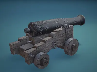 Cannon old Low-poly 3D model purchase
