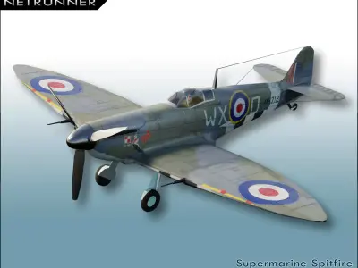 Supermarine Spitfire Low-poly 3D model by netrunner75