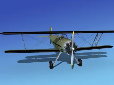 Stearman PT-17 Kaydet V09 3D model