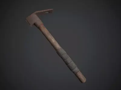 Dirty Rusted Old Hammer  Low-poly 3D model