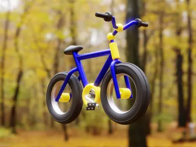 Cartoon Bicycle - Stylized Low-Poly 3D Model for Games 3D model