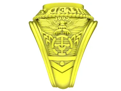 A5436 USA Army Ring 3D print model
