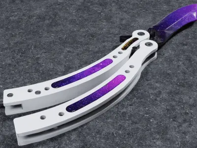 Butterfly Combat Knife Low-poly 3D model