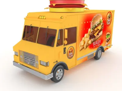 Burger Trucks Collection 3D model