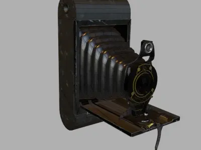 Camera Kodac No2 old model Low-poly 3D model
