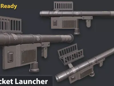 Rocket Launcher Game Ready 3   Low-poly 3D model