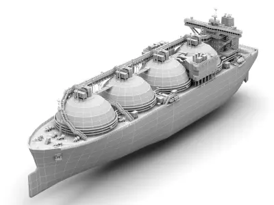 LNG Gas Carrier lowpoly Low-poly 3D model