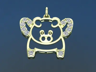 Pig pendant  Free 3D print model